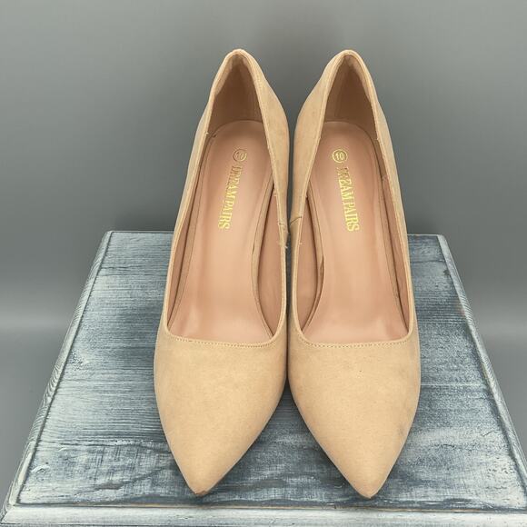 NEW Dream Pairs Women’s Christian Pointed Toe Pumps Beige Size 10 - Picture 3 of 10